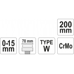 Fiksuojamos replės suvirinimui / skardinimui | W tipas | 0-15 mm (YT-2160)