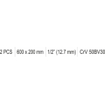 Rankena galvutėms L-tipo | 1/2"+1/2" | 600X200 mm (YT-12445)