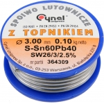 Припой для пайки Sn60Pb40 Ø 3,0мм/100г (76826)