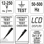 Įtampos testeris skaitmeninis | AC/DC | 12-220V (YT-28630)