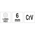 L tipo raktas | ilgas | hex šešiakampis | 6,0 mm (YT-05438)