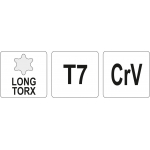 L tipo raktas | ilgas tipas | T-Star (Torx) T7 (YT-05491)