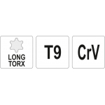 L tipo raktas | ilgas tipas | T-Star (Torx) T9 (YT-05493)