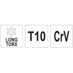 L tipo raktas | ilgas tipas | T-Star (Torx) T10 (YT-05494)