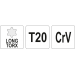 L tipo raktas | ilgas tipas | T-Star (Torx) T20 (YT-05496)