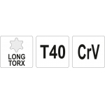 L tipo raktas | ilgas tipas | T-Star (Torx) T40 (YT-05501)