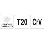 L tipo raktas | ilgas tipas | T-Star (su skyle) (Torx) T20 (YT-05516)