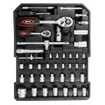 Įrankių rinkinys aliuminiame lagamine | terkšliniai raktai | su ratukais | 188 vnt. BLACK (18600)