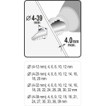 Grąžtai skylės (pa)platinimui pakopiniai | 4-12/4-20/4-32/4-39 mm | 4 vnt. (22617)