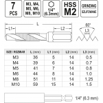 Набор сверло-метчик М3-М10 7шт HEX (YT-44849)