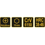 Отвертка ударная под ключ PH2x200мм (62174)