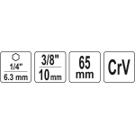 Adapteris | 6,3 mm (1/4") / 10 mm (3/8") (YT-04626)