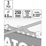 Круглые напильники для заточки цепей | 4,8 мм | 3 шт. (YT-85027)
