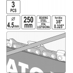 Круглые напильники для заточки цепей | 4,5 мм | 3 шт. (YT-85026)