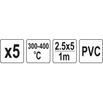 Plastiko suvirinimo juosta | polivinilchloridas (PVC) | 2.5X5 mm | 5х1m / 5 vnt. (YT-82306)