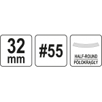 Kaltas medžiui | pusapvalis | 32 mm (YT-62827)