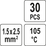 Termo gilzių / movų rinkinys | su alavu | 4.5 mm | 30 vnt. (YT-81442)