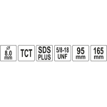 Laikiklis gręžimo karūnai TCT | 5/8"-18UNF | SDS plus (YT-43990)