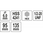 Державка для коронок 1/2′′′ HEX 10мм (YT-43992)