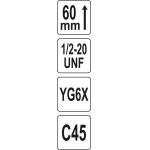 Коронка универсальная | TCT | 1/2"-20UNF | 19 мм (YT-43971)