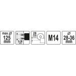 Pjovimo apsauga nuo dulkių | M14 | 125 mm (YT-82988)