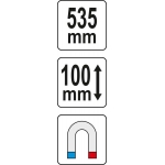 Kontūrų matuoklis/šablonas/trafaretas profiliams | 535 mm (YT-37364)