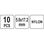 Kniedės plastikinės | 5,0 x 17,2 mm | 10 vnt. (YT-35982)