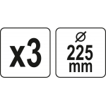 Abrazyvinis tinklinis diskas su Velcro | P60 | 225 mm | 3 vnt. (YT-845803)