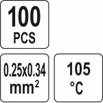 Termo gilzių / movų rinkinys | su alavu | 0,25-0,34 mm2 | 100 vnt. (YT-81451)