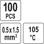 Termo gilzių / movų rinkinys | su alavu | 0,5-1,5 mm2 | 100 vnt. (YT-81452)