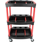 Workshop Trolley 3-Level Composite with Parts Storage + 2 perforations with 8 hooks (WT3P)