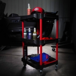 Workshop Trolley 3-Level Composite with Parts Storage + 2 perforations with 8 hooks (WT3P)