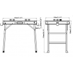 Nešiojamas darbo stalas su dėžutėmis, jungtimis ir F tipo spaustuvais (WB33C)