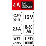 Pakrovėjas akumuliatoriams | 4A / 12V / 60 Ah | LED (82541)