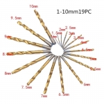 Grąžtų rinkinys | HSS-Titan | 1 - 10 mm | 19 vnt. (EW-0019)