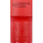 INSULATED HEXAGONAL SOCKET 16MM 1/2" VDE (YT-21036)