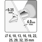 Grąžtas skylės (pa)platinimui pakopinis | 6-35 mm (YT-44739)