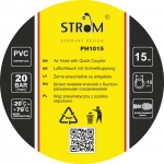 Žarna PVC su žalvarinėmis jungtimis geltona (10x16mm), 15m (PH1015)