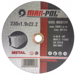 Pjovimo diskas metalui 230x1.9x22.2mm (M08124)