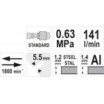 Pneumatinės žirklės skardai "Yato" (YT-09944)