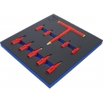 Įrankių dėklas 2/3: VDE įpresuotų antgalių rinkinys | 10 mm (3/8") / 12,5 mm (1/2") Hex šešiakampis 4 - 10 mm | 10 vnt (70216)