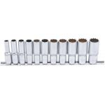Galvučių rinkinys, 12 kampų, ilgos | 10 mm (3/8") | 8 - 19 mm | 11 vnt. (5252)