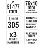 Cilindrų šveitiklis (Honas) 3-kojis | Ø 51 - 177 mm (YT-05812)