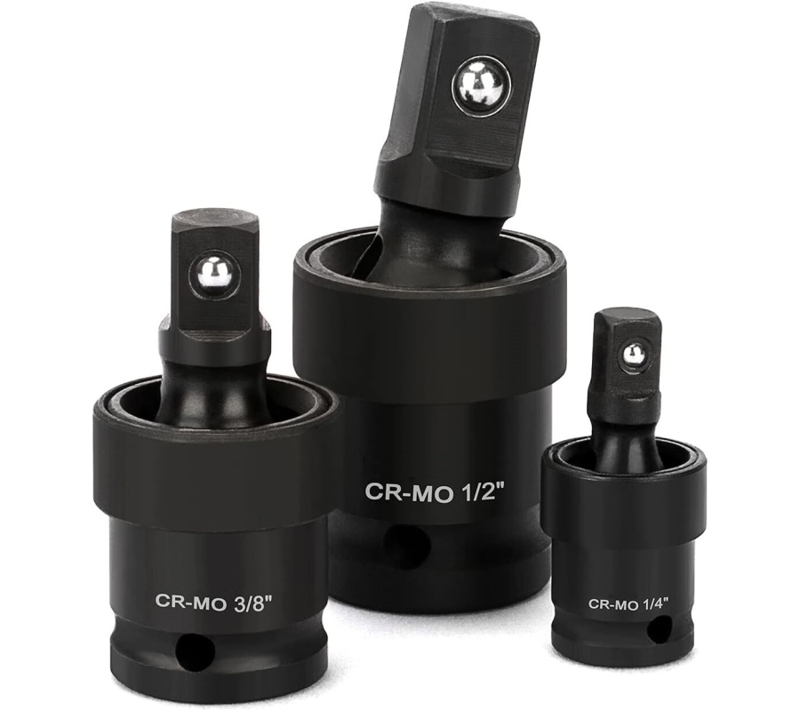 Universalių šarnyrų smūginių rinkinys 3vnt. 1/4"+3/8"+1/2" (KRKJS01)